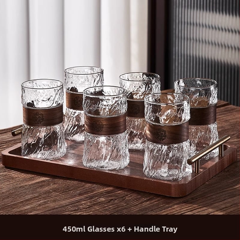 Green Apple Σετ γυάλινών φλυτζανιών τσαγιού | Γυάλινο υψηλής θερμοκρασίας, Υφή σφυρήλατη, Διαθέσιμη εκτύπωση λογότυπου