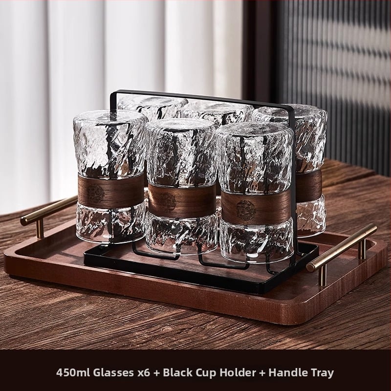 Green Apple Σετ γυάλινών φλυτζανιών τσαγιού | Γυάλινο υψηλής θερμοκρασίας, Υφή σφυρήλατη, Διαθέσιμη εκτύπωση λογότυπου