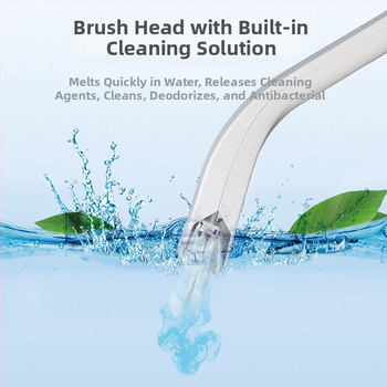 Jednorazová nástenná kefa na WC sada s rozpustnými výmennými hlavicami z plastu