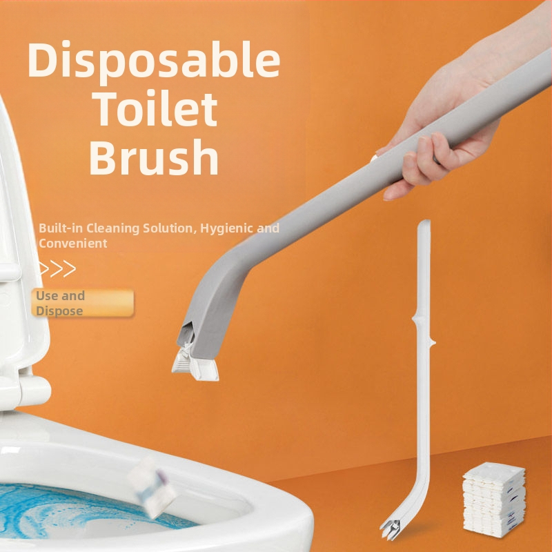 Jednorazová nástenná kefa na WC sada s rozpustnými výmennými hlavicami z plastu