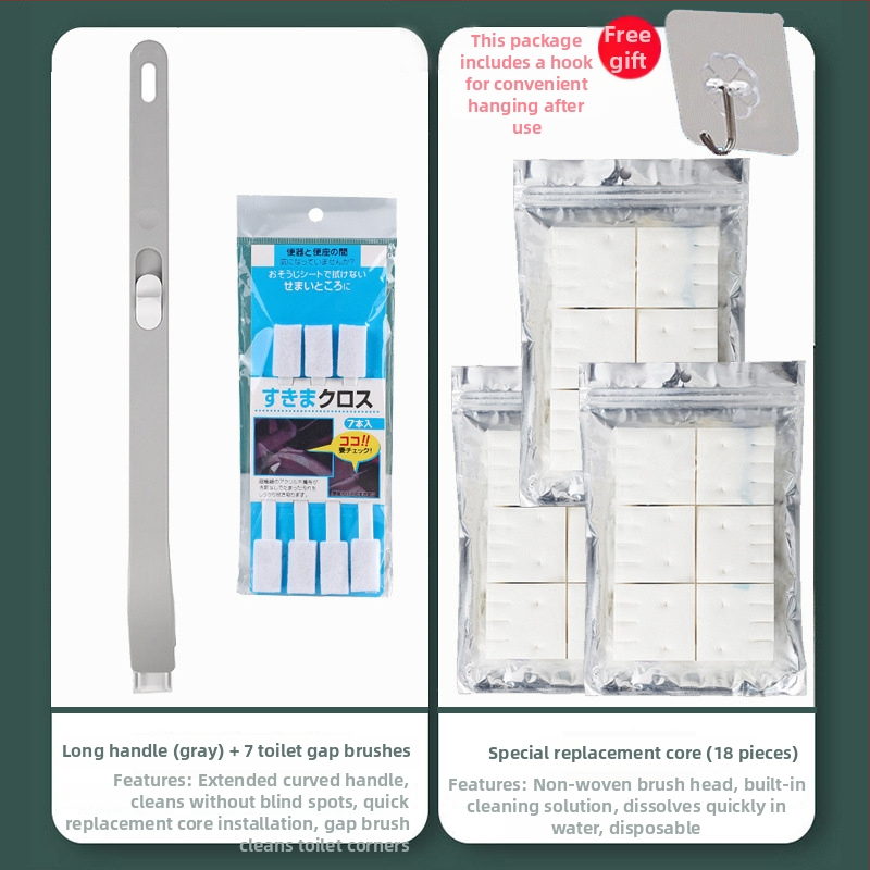 Jednorazová nástenná kefa na WC sada s rozpustnými výmennými hlavicami z plastu