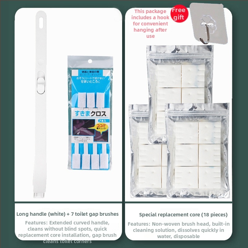 Jednorazová nástenná kefa na WC sada s rozpustnými výmennými hlavicami z plastu