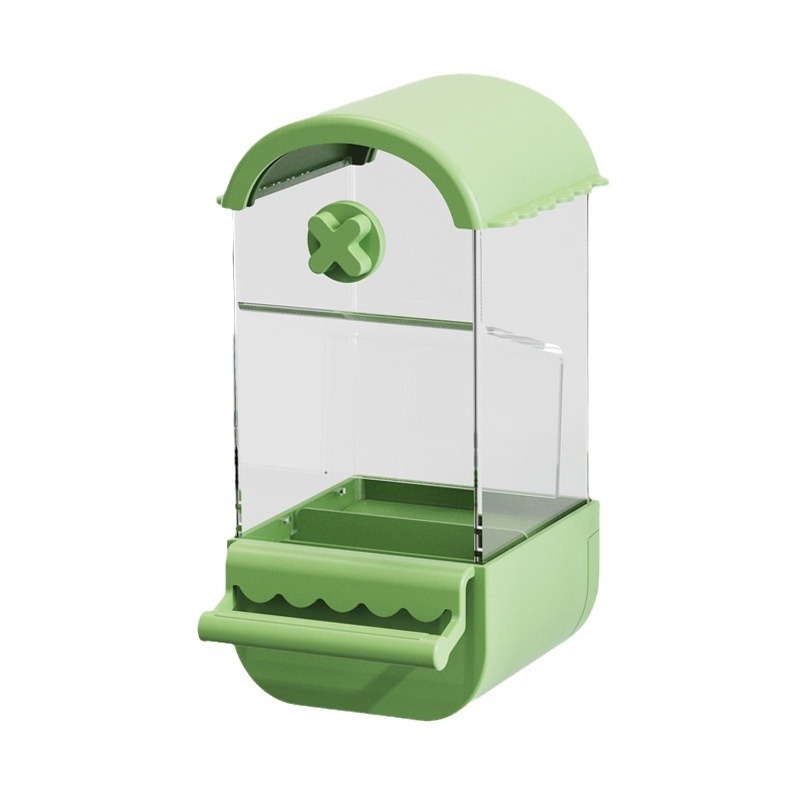 Automatska hranilica za papige — dizajn protiv rasipanja i prskanja, plastično kućište; Demon Pet; pogodna za dizajn tigrove kože; licencirana privatna oznaka: Da