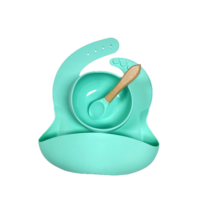 3 részes szilikon baba étkezési készlet – élelmiszer-minőségű szilikon, 6 hónapos kortól.