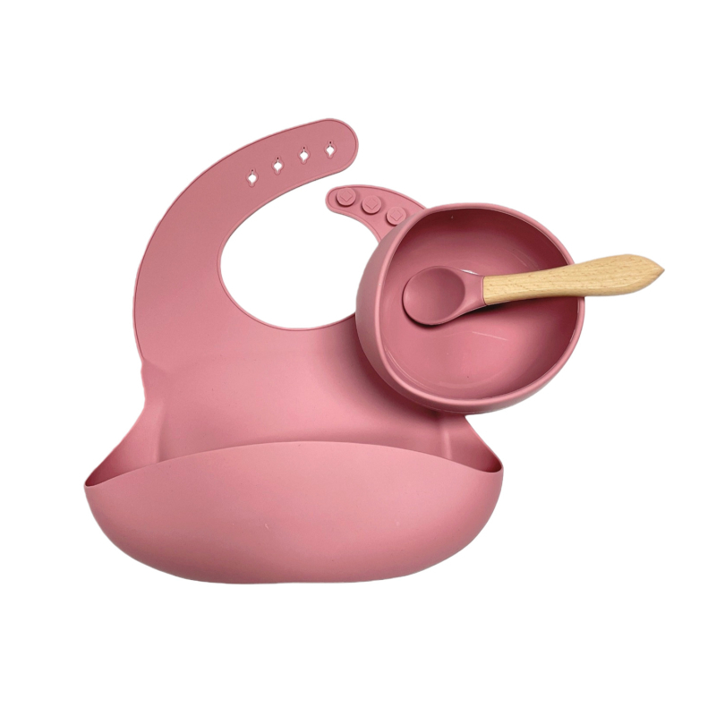 3 részes szilikon baba étkezési készlet – élelmiszer-minőségű szilikon, 6 hónapos kortól.