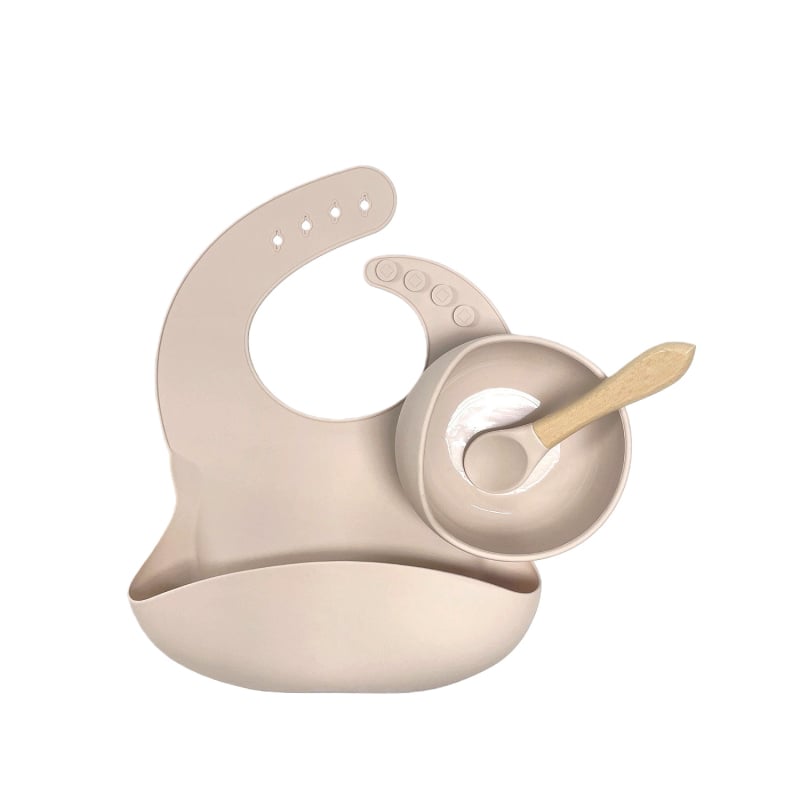 3 részes szilikon baba étkezési készlet – élelmiszer-minőségű szilikon, 6 hónapos kortól.