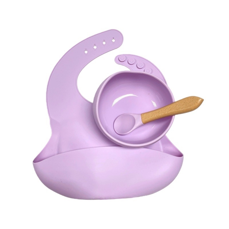 3 részes szilikon baba étkezési készlet – élelmiszer-minőségű szilikon, 6 hónapos kortól.