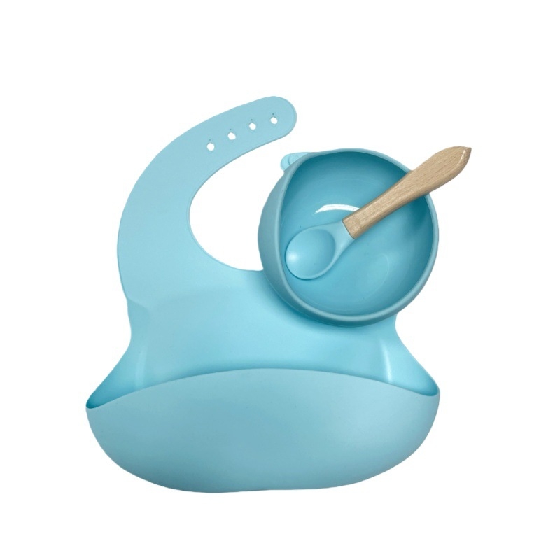 3 részes szilikon baba étkezési készlet – élelmiszer-minőségű szilikon, 6 hónapos kortól.