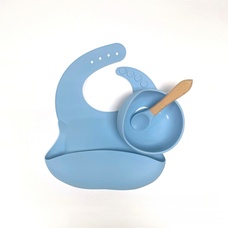 3 részes szilikon baba étkezési készlet – élelmiszer-minőségű szilikon, 6 hónapos kortól.