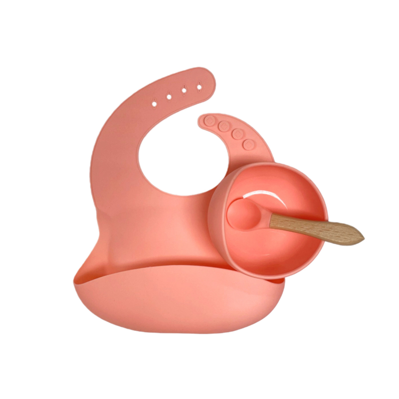 3 részes szilikon baba étkezési készlet – élelmiszer-minőségű szilikon, 6 hónapos kortól.