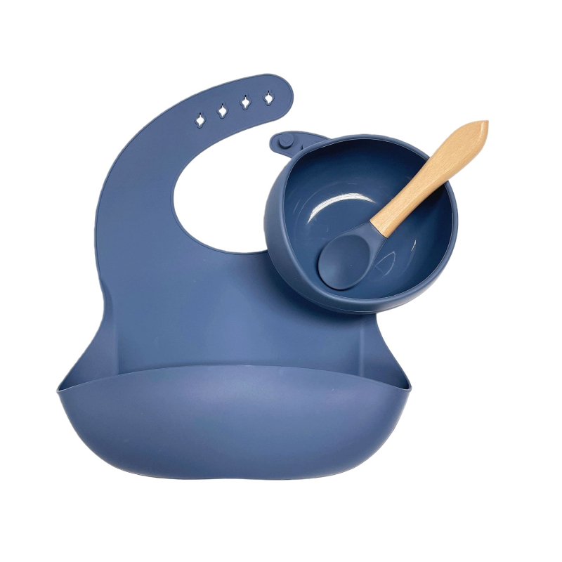 3 részes szilikon baba étkezési készlet – élelmiszer-minőségű szilikon, 6 hónapos kortól.