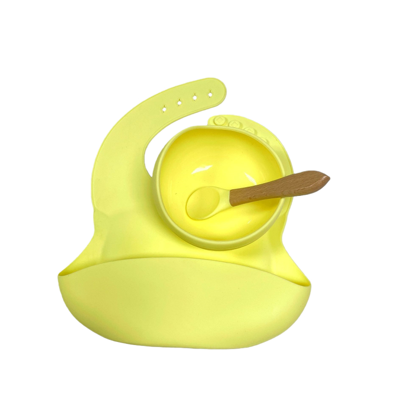 3 részes szilikon baba étkezési készlet – élelmiszer-minőségű szilikon, 6 hónapos kortól.