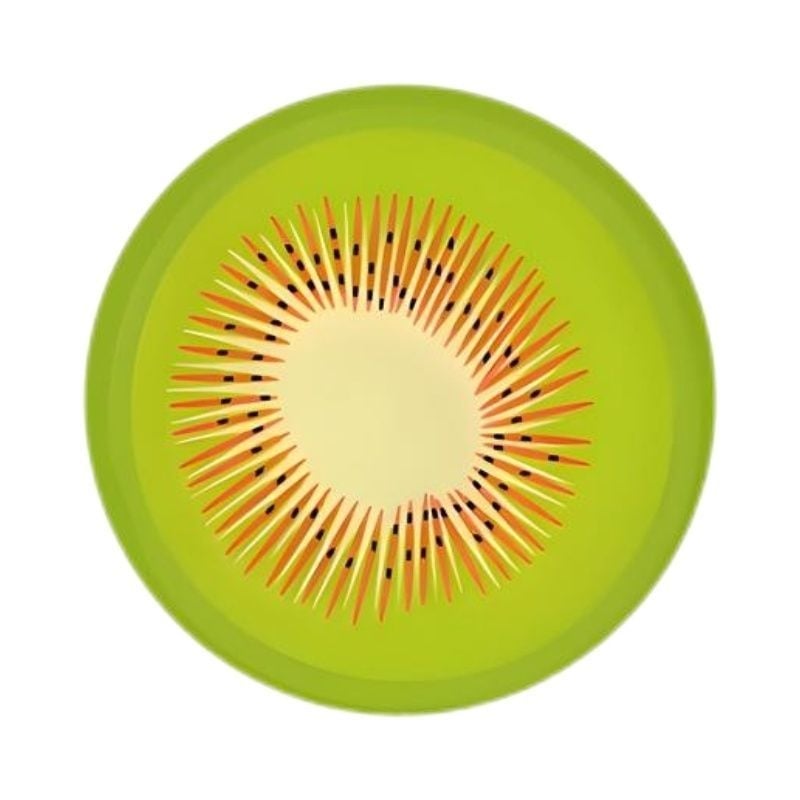 Kör alakú csészealátét, rajzfilmszerű gyümölcs mintával, anyag: diatomitagyag