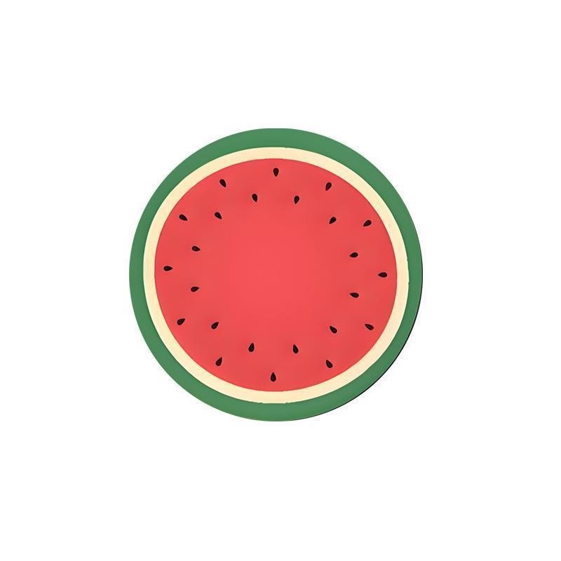 Kör alakú csészealátét, rajzfilmszerű gyümölcs mintával, anyag: diatomitagyag