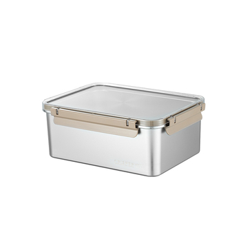 Kutija za očuvanje svježine od SUS430 nehrđajućeg čelika, četvrtastog oblika, kapacitet 0,8–2 L, minimalistički stil, može se slagati