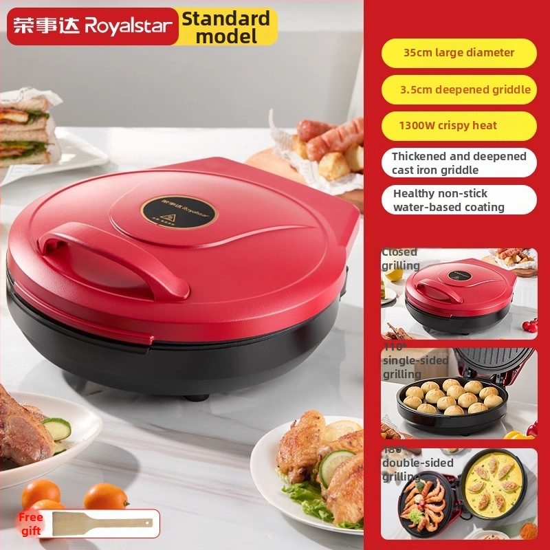 Električna palačinka tava, dvostruko grijanje, model RS-B1270L-B, Royalstar, za kućnu upotrebu