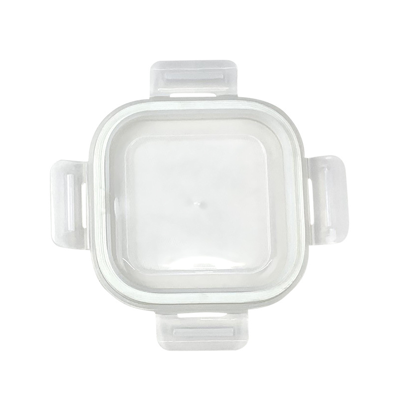 Wing Lift капак за стъклена кутия за обяд – съвместим с кръгли, квадратни и правоъгълни форми; уплътнение с четири страни; пластмасов, хранително‑безопасен