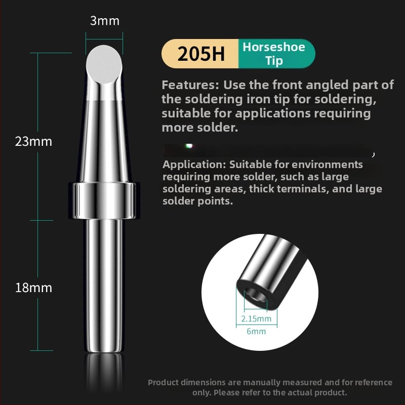 Άκρη συγκόλλησης υψηλής συχνότητας, σε σχήμα αλογοειδούς, 205H, 90W, θερμαντικό πυρήνα 203H (Deer Fairy)