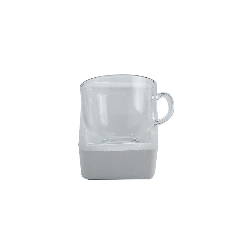 Čajna šalice s drškom od stakla soda-lime, moderan stil, prozračni poklopac, mogućnost ispisa logotipa