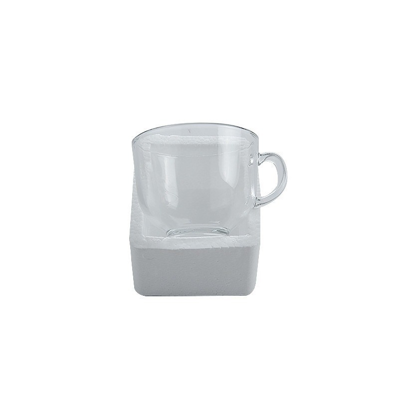 Čajna šalice s drškom od stakla soda-lime, moderan stil, prozračni poklopac, mogućnost ispisa logotipa