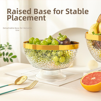 Plastová tácka na ovocie s vekom a nohami, odkvapkávacia miska do obývačky, klasický štýl light-luxury retro, prémiová kvalita