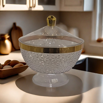 Plastični pladanj za voće s poklopcem i nogicama, odvodna posuda za dnevni boravak, klasičan stil light-luxury retro, premium