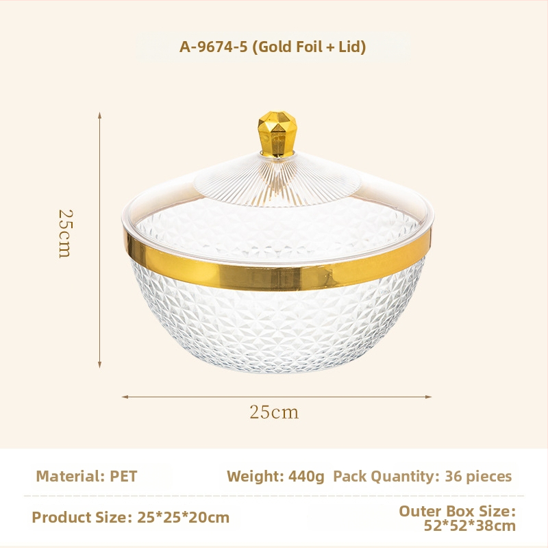 Plastová tácka na ovocie s vekom a nohami, odkvapkávacia miska do obývačky, klasický štýl light-luxury retro, prémiová kvalita