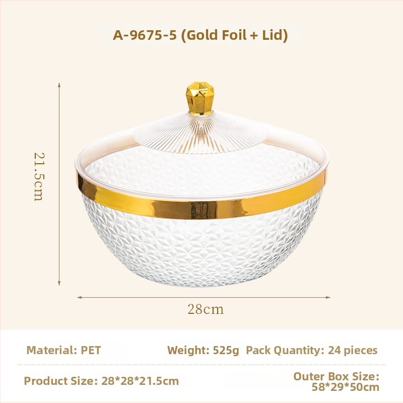 Plastová tácka na ovocie s vekom a nohami, odkvapkávacia miska do obývačky, klasický štýl light-luxury retro, prémiová kvalita