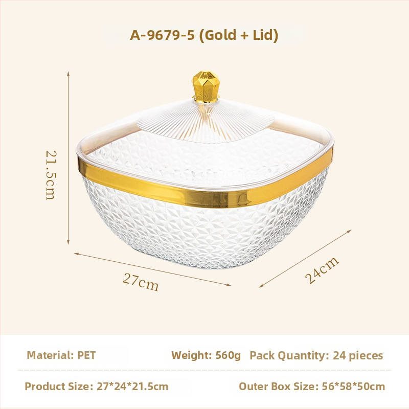 Plastová tácka na ovocie s vekom a nohami, odkvapkávacia miska do obývačky, klasický štýl light-luxury retro, prémiová kvalita