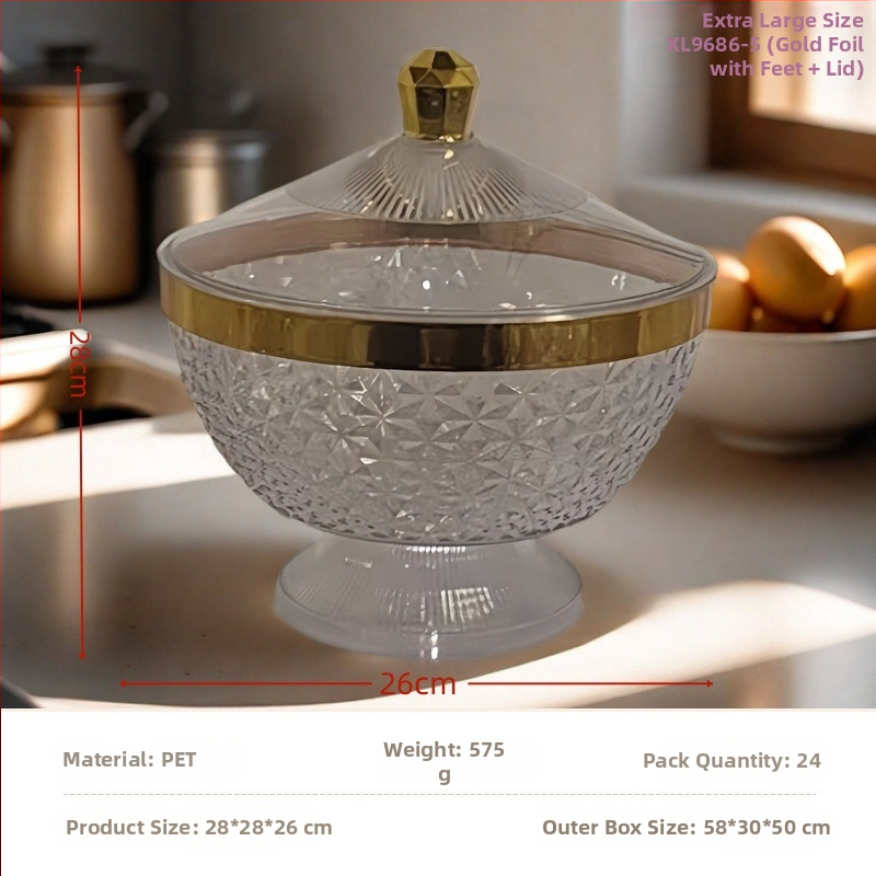 Plastová tácka na ovocie s vekom a nohami, odkvapkávacia miska do obývačky, klasický štýl light-luxury retro, prémiová kvalita