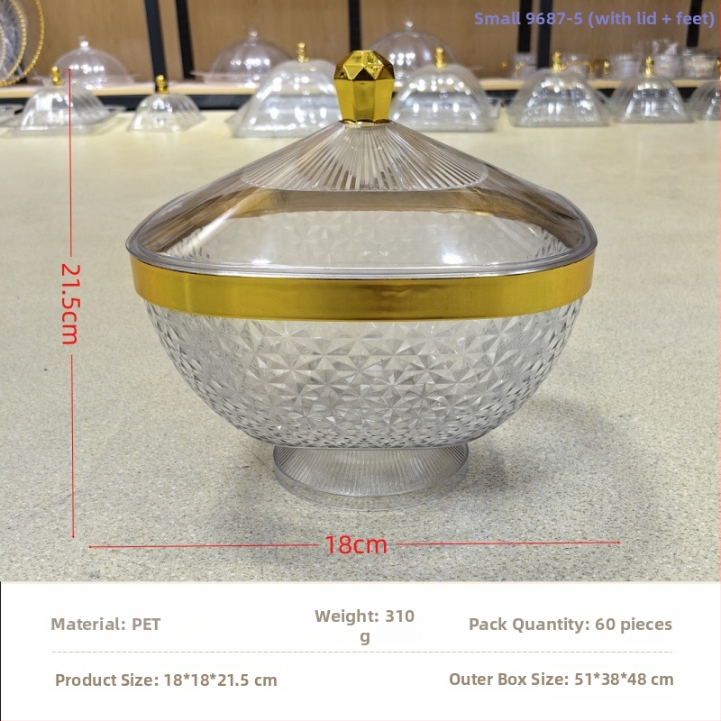 Plastová tácka na ovocie s vekom a nohami, odkvapkávacia miska do obývačky, klasický štýl light-luxury retro, prémiová kvalita