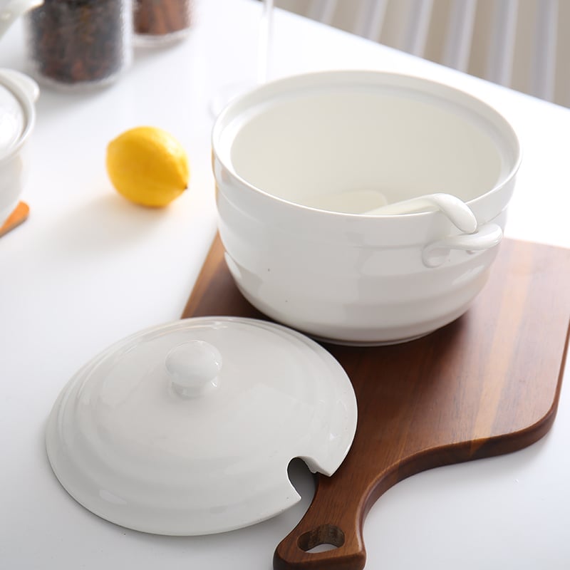 Porcelanska jušna zdjela, jednobojna, kineski stil, spremna za poklon