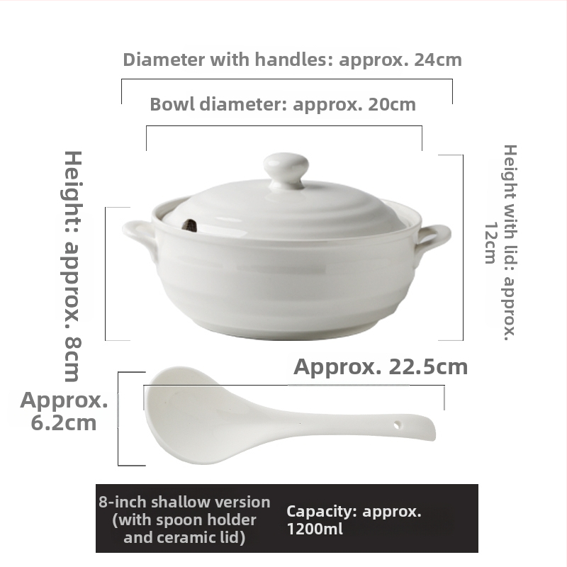 Porcelanska jušna zdjela, jednobojna, kineski stil, spremna za poklon