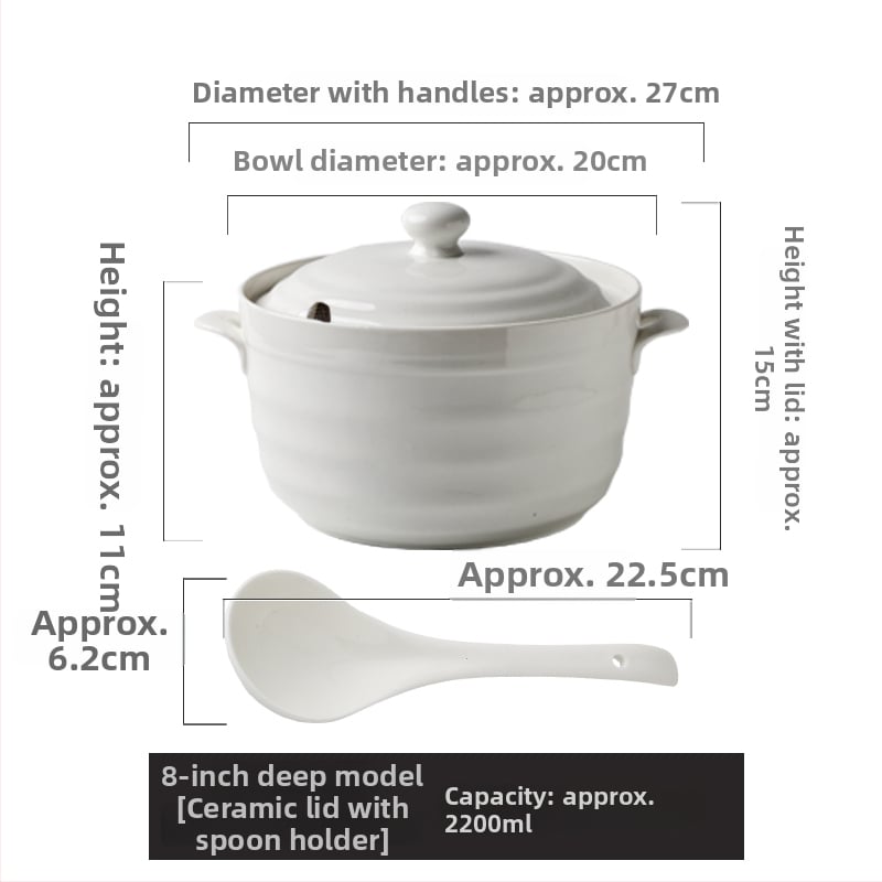 Porcelanska jušna zdjela, jednobojna, kineski stil, spremna za poklon