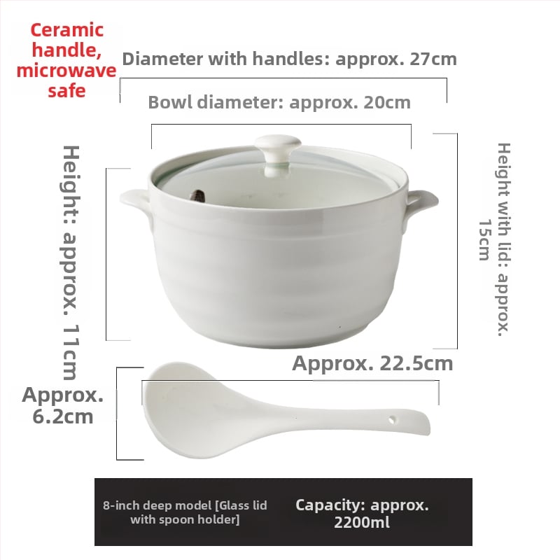 Porcelanska jušna zdjela, jednobojna, kineski stil, spremna za poklon