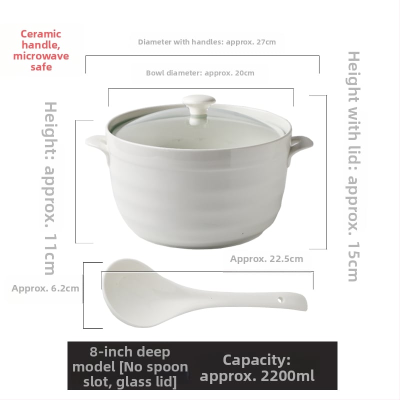 Porcelanska jušna zdjela, jednobojna, kineski stil, spremna za poklon