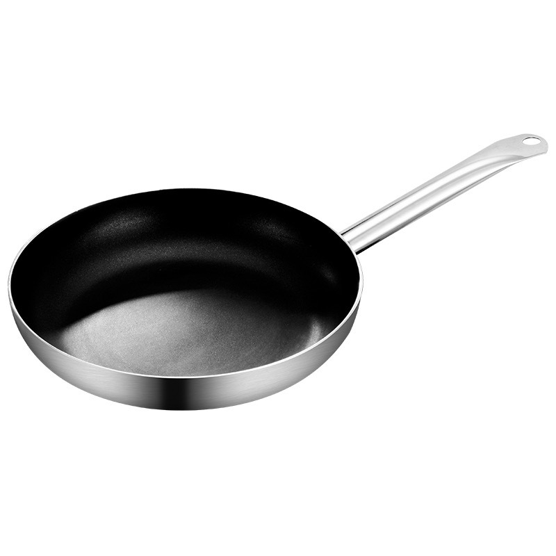 Tiganj s neprijanjajućim premazom aluminijske legure, kompatibilan s indukcijskim pločama, dvostruko dno, drška od nehrđajućeg čelika, dvostruka upotreba za prženje i sotiranje
