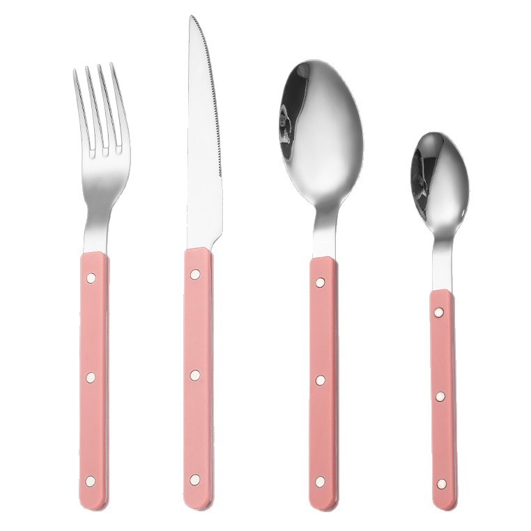 Set pribora od 430 inox čelika s klipom za ručku za zapadnu kuhinju: nož, vilica i žlica