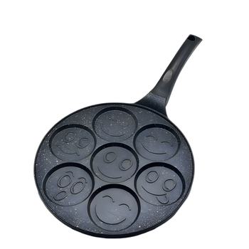 Tava za omletu sa sedam rupa, ne-prijanjajući premaz, aluminijska legura, ravno dno, dubina 1,5 cm