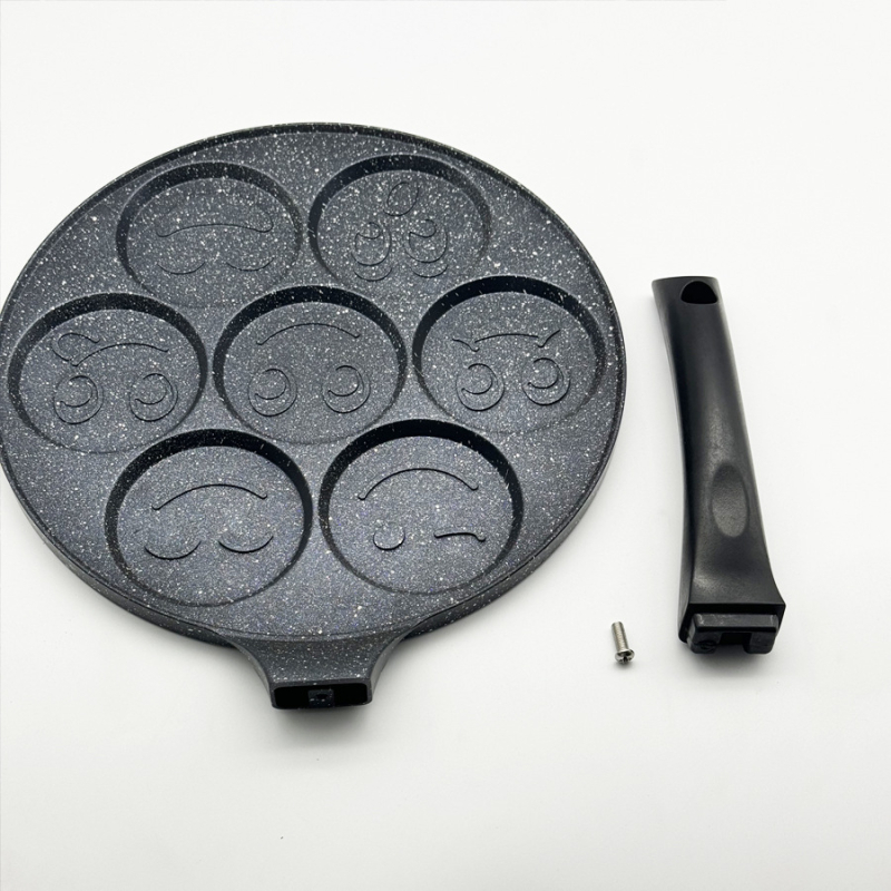 Tava za omletu sa sedam rupa, ne-prijanjajući premaz, aluminijska legura, ravno dno, dubina 1,5 cm