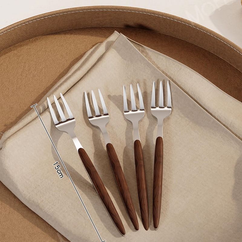 Set de furculițe pentru fructe din lemn, stil simplu, lustruire oglindită, personalizabil