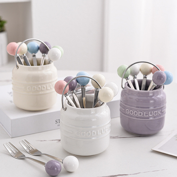 Set de furculițe pentru fructe pentru copii, din oțel inoxidabil 304, stil simplu, finisaj oglindit