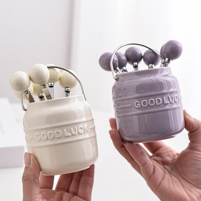 Set de furculițe pentru fructe pentru copii, din oțel inoxidabil 304, stil simplu, finisaj oglindit