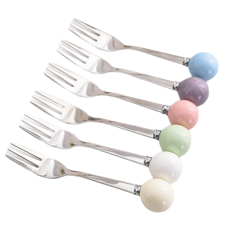 Set de furculițe pentru fructe pentru copii, din oțel inoxidabil 304, stil simplu, finisaj oglindit