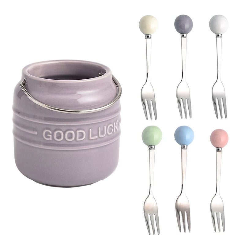 Set de furculițe pentru fructe pentru copii, din oțel inoxidabil 304, stil simplu, finisaj oglindit