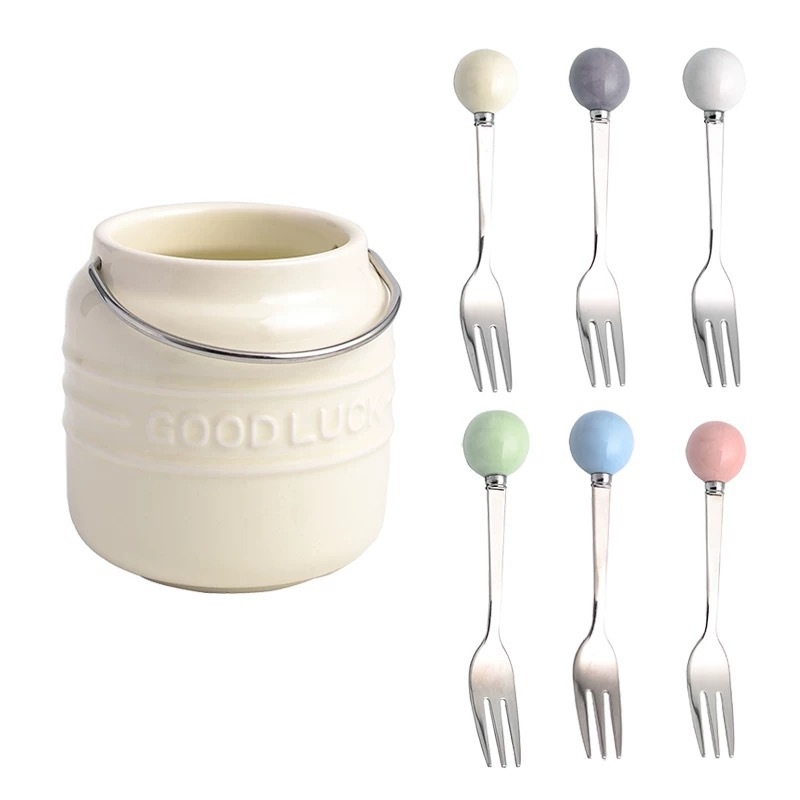 Set de furculițe pentru fructe pentru copii, din oțel inoxidabil 304, stil simplu, finisaj oglindit