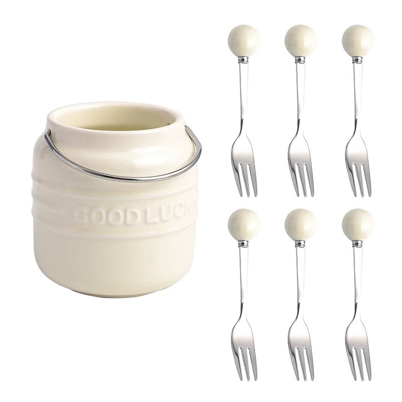 Set de furculițe pentru fructe pentru copii, din oțel inoxidabil 304, stil simplu, finisaj oglindit