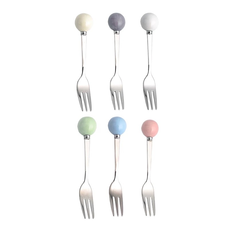 Set de furculițe pentru fructe pentru copii, din oțel inoxidabil 304, stil simplu, finisaj oglindit