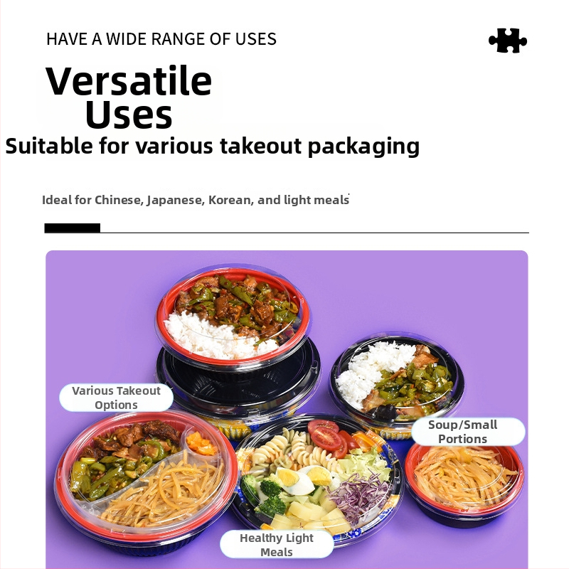 Sanze jednorazová PP miska pre japonské bento, kruhová plastová miska, japonský štýl, trvanie 3 roky