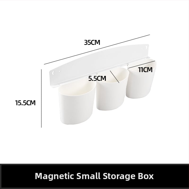 Hűtőszekrény mágneses tárolópolc oldalsó ajtóval – fém, falon szívó rögzítés, 1 réteg, lyukmentes, telepítés nélkül, konyha, fürdőszoba, nappali számára